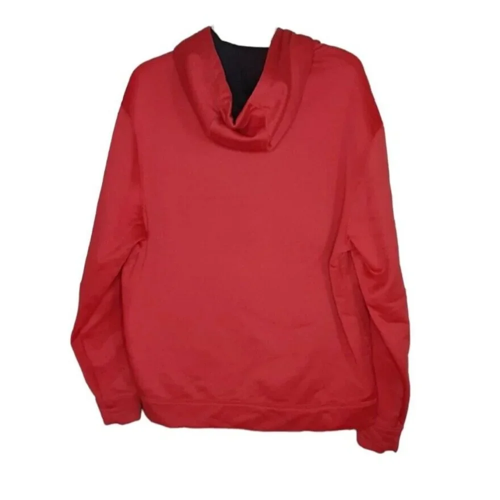 Under Armour Mens MD Red Black Hoodie‎ Front Pocket Pullover Sweatshirt L…